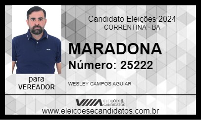 Candidato MARADONA 2024 - CORRENTINA - Eleições