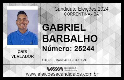 Candidato GABRIEL BARBALHO 2024 - CORRENTINA - Eleições