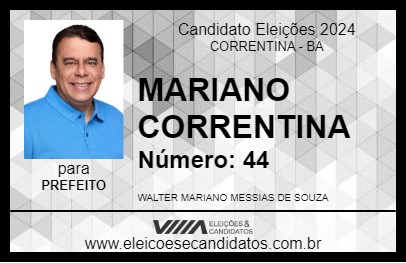 Candidato MARIANO CORRENTINA 2024 - CORRENTINA - Eleições