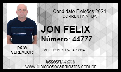 Candidato JON FELIX 2024 - CORRENTINA - Eleições