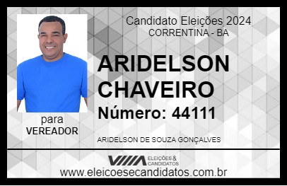 Candidato ARIDELSON CHAVEIRO 2024 - CORRENTINA - Eleições