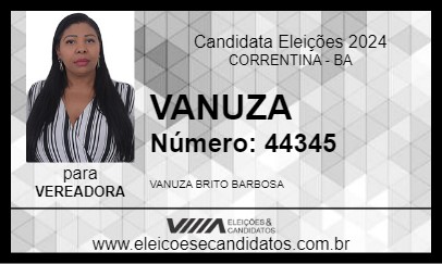 Candidato VANUZA 2024 - CORRENTINA - Eleições