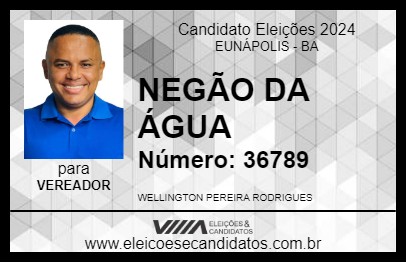 Candidato NEGÃO DA ÁGUA 2024 - EUNÁPOLIS - Eleições