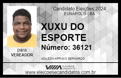 Candidato XUXU DO ESPORTE 2024 - EUNÁPOLIS - Eleições