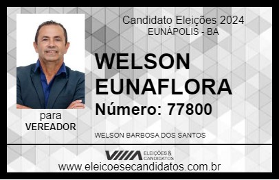 Candidato WELSON EUNAFLORA 2024 - EUNÁPOLIS - Eleições