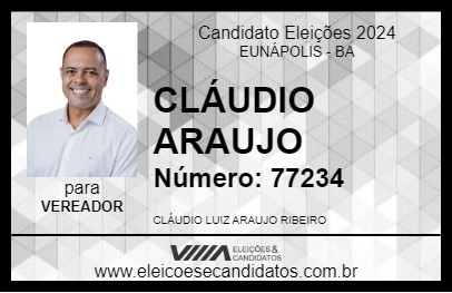 Candidato CLÁUDIO ARAUJO 2024 - EUNÁPOLIS - Eleições