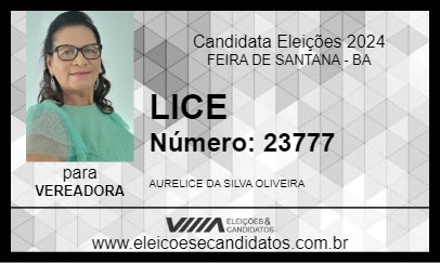 Candidato LICE 2024 - FEIRA DE SANTANA - Eleições