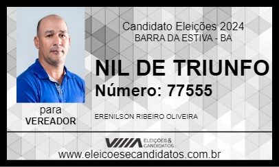 Candidato NIL DE TRIUNFO 2024 - BARRA DA ESTIVA - Eleições