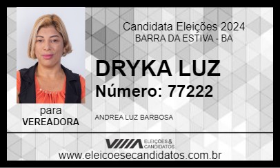 Candidato DRYKA LUZ 2024 - BARRA DA ESTIVA - Eleições