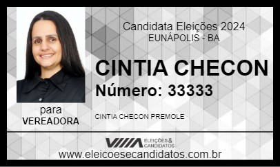 Candidato CINTIA CHECON 2024 - EUNÁPOLIS - Eleições