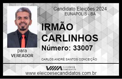 Candidato IRMÃO CARLINHOS 2024 - EUNÁPOLIS - Eleições