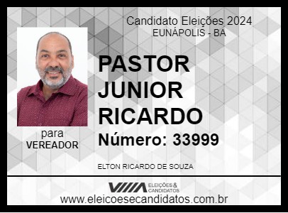 Candidato PASTOR JUNIOR RICARDO 2024 - EUNÁPOLIS - Eleições