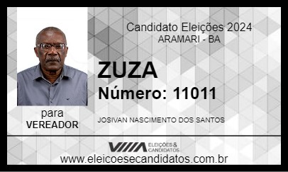 Candidato ZUZA 2024 - ARAMARI - Eleições