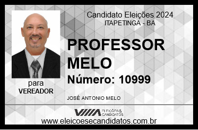 Candidato PROFESSOR MELO 2024 - ITAPETINGA - Eleições