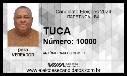 Candidato TUCA 2024 - ITAPETINGA - Eleições