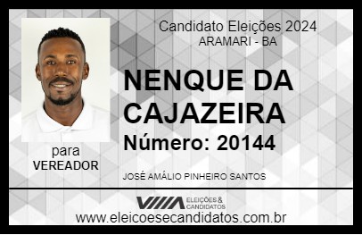 Candidato NENQUE DA CAJAZEIRA 2024 - ARAMARI - Eleições