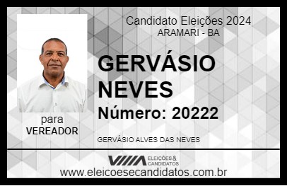 Candidato GERVÁSIO NEVES 2024 - ARAMARI - Eleições