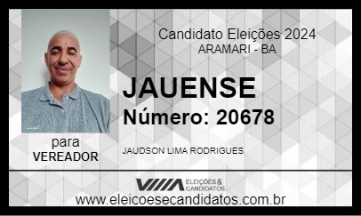 Candidato JAUENSE 2024 - ARAMARI - Eleições