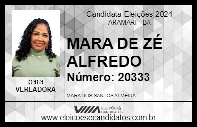 Candidato MARA DE ZÉ ALFREDO 2024 - ARAMARI - Eleições