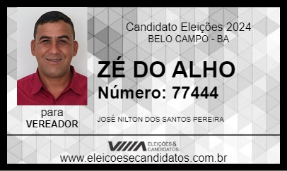 Candidato ZÉ DO ALHO 2024 - BELO CAMPO - Eleições