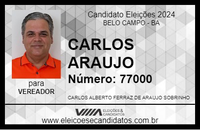 Candidato CARLOS ARAUJO 2024 - BELO CAMPO - Eleições