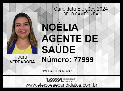 Candidato NOÉLIA AGENTE DE SAÚDE 2024 - BELO CAMPO - Eleições