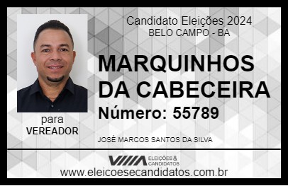 Candidato MARQUINHOS DA CABECEIRA 2024 - BELO CAMPO - Eleições