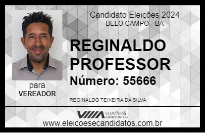 Candidato REGINALDO PROFESSOR 2024 - BELO CAMPO - Eleições