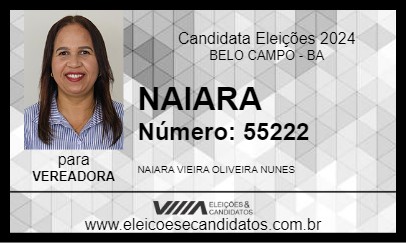 Candidato NAIARA 2024 - BELO CAMPO - Eleições