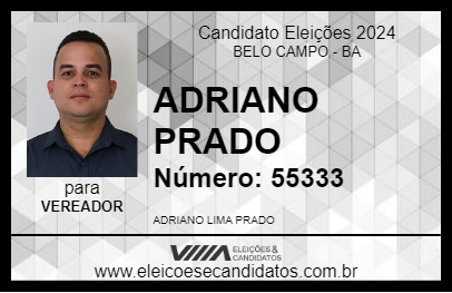 Candidato ADRIANO PRADO 2024 - BELO CAMPO - Eleições