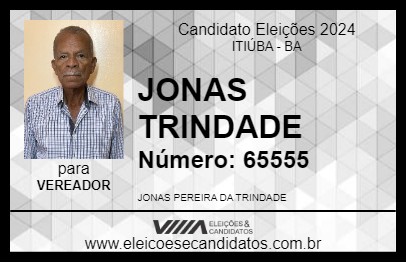 Candidato JONAS TRINDADE 2024 - ITIÚBA - Eleições