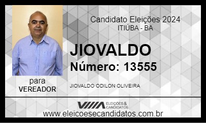 Candidato JIOVALDO 2024 - ITIÚBA - Eleições