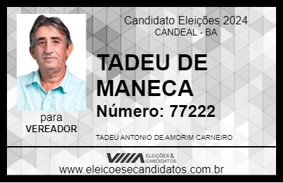 Candidato TADEU DE MANECA 2024 - CANDEAL - Eleições