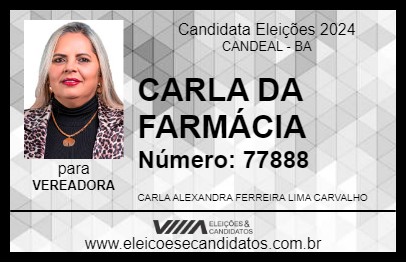 Candidato CARLA DA FARMÁCIA 2024 - CANDEAL - Eleições