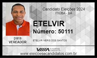 Candidato ETELVIR 2024 - ITIÚBA - Eleições