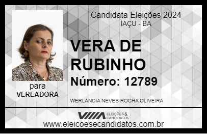 Candidato VERA DE RUBINHO 2024 - IAÇU - Eleições