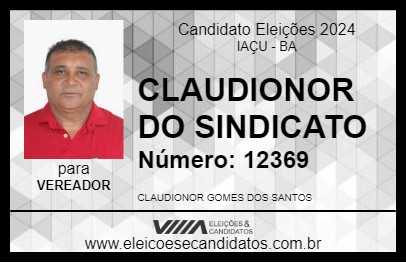 Candidato CLAUDIONOR DO SINDICATO 2024 - IAÇU - Eleições