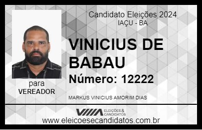 Candidato VINICIUS DE BABAU 2024 - IAÇU - Eleições