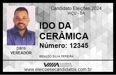 Candidato IDO DA CERÂMICA 2024 - IAÇU - Eleições