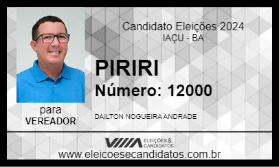 Candidato PIRIRI 2024 - IAÇU - Eleições