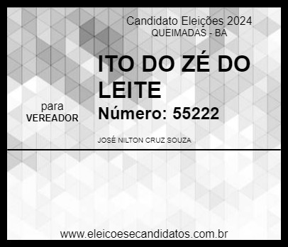 Candidato ITO DE ZÉ DO LEITE 2024 - QUEIMADAS - Eleições