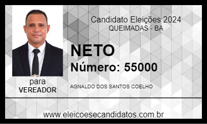 Candidato NETO 2024 - QUEIMADAS - Eleições