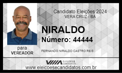 Candidato NIRALDO 2024 - VERA CRUZ - Eleições