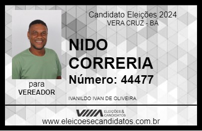 Candidato NIDO CORRERIA 2024 - VERA CRUZ - Eleições