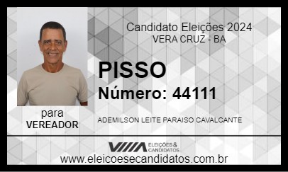 Candidato PISSO 2024 - VERA CRUZ - Eleições