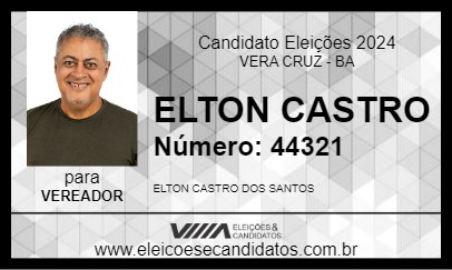 Candidato ELTON CASTRO 2024 - VERA CRUZ - Eleições