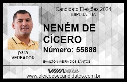 Candidato NENÉM DE CÍCERO 2024 - IBIPEBA - Eleições