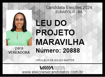 Candidato LEU DO PROJETO MARAVILHA 2024 - EUNÁPOLIS - Eleições