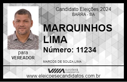 Candidato MARQUINHOS LIMA 2024 - BARRA - Eleições