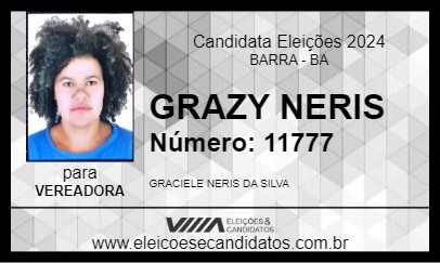 Candidato GRAZY NERIS 2024 - BARRA - Eleições